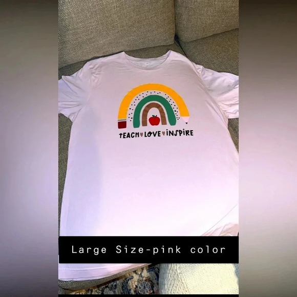 5 PC BUNDLE Teacher/Educator women short sleeve size LARGE t-shirts/tops - Picture 4 of 5